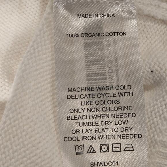 Quince NWT Ivory 100% Organic Cotton Mock Neck Minimalist Classic Sweater, Sz L - Picture 7 of 9